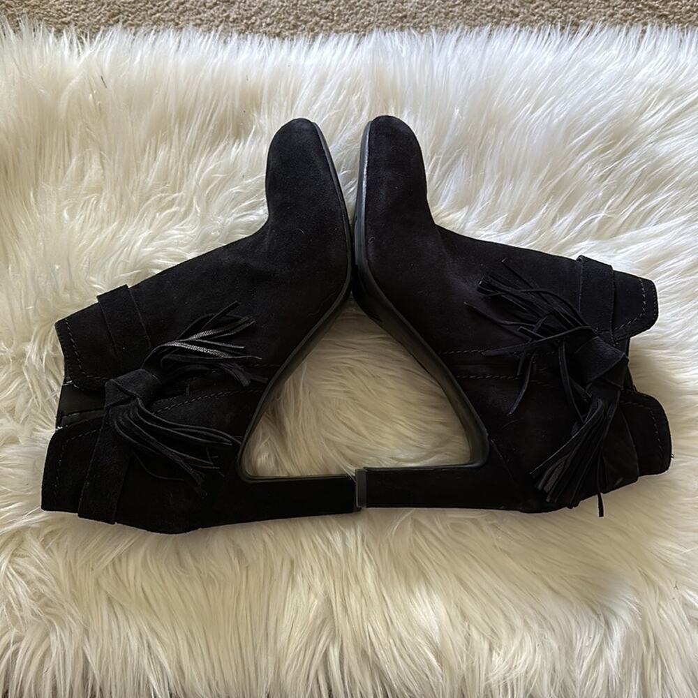 Franco Sarto | Harrah Heeled Fringe Black Bootie Size 10